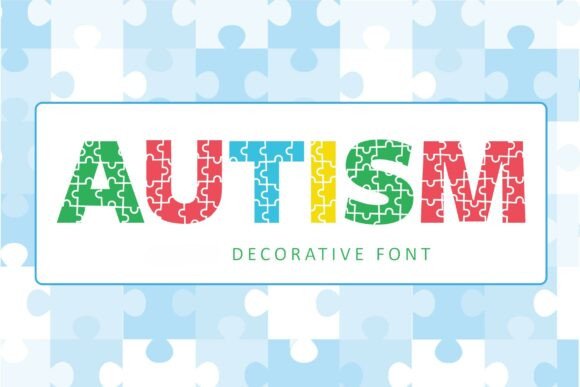 Autism Puzzle Decorative Font: Creative Awareness