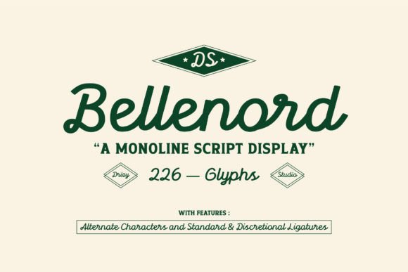 Bellenord: A Monoline Script Display Font for Elegant Design