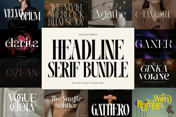 Headline Serif Bundle: 12 Premium Fonts for Impactful Design
