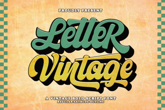 Letter Vintage: A Bold Retro Typeface for Timeless Designs