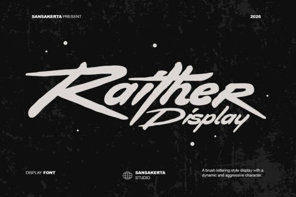 Raither Display: Bold Brush Font for High-Impact Designs