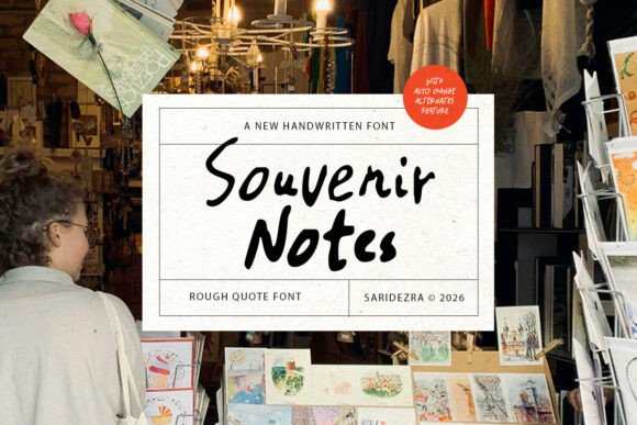 Souvenir Notes: Organic Handwritten Font for Authentic Designs