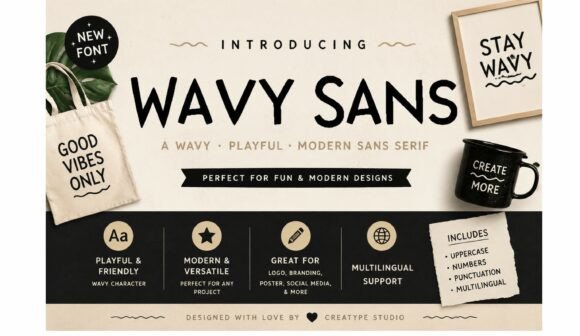Wavy Sans: A Playful Modern Typeface for Creative Projects